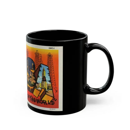 Greetings from Tulsa Oklahoma 2 (Greeting Postcards) Black Coffee Mug - Go Mug Yourself