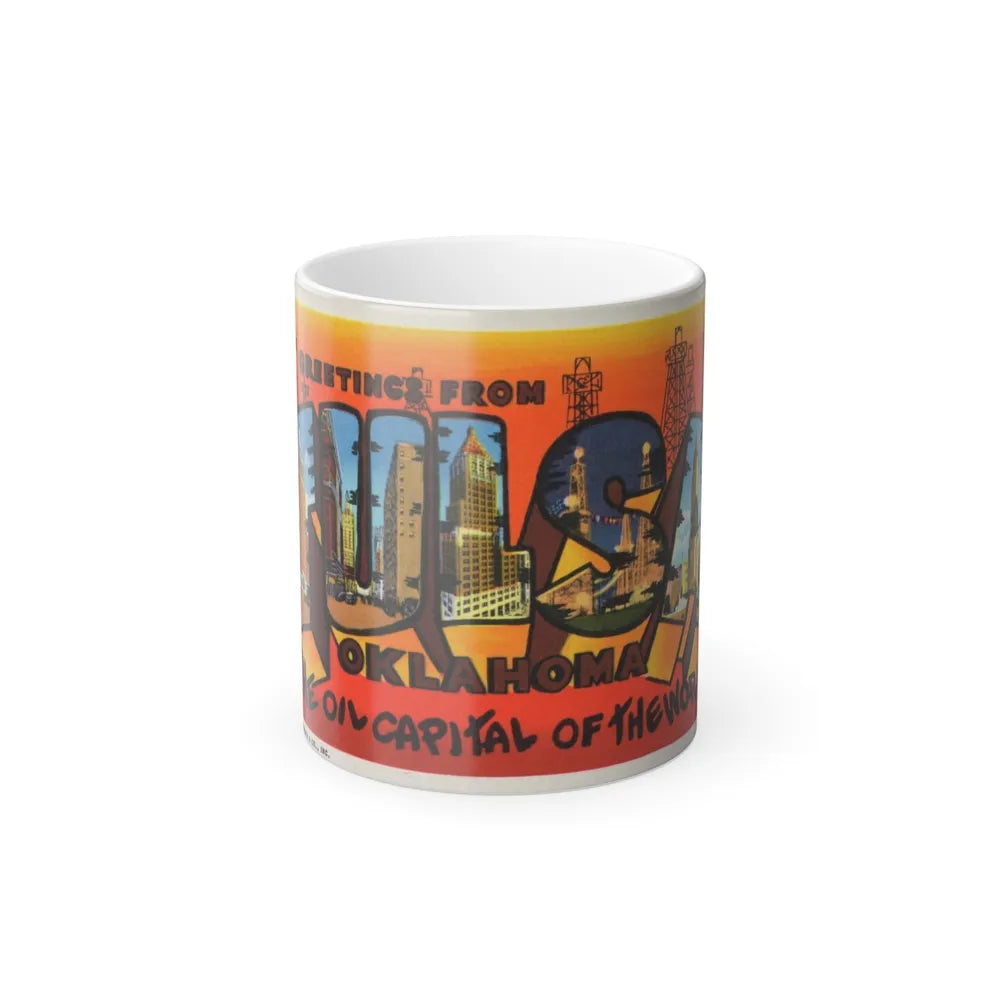 Greetings from Tulsa Oklahoma 2 (Greeting Postcards) Color Changing Mug 11oz-11oz-Go Mug Yourself