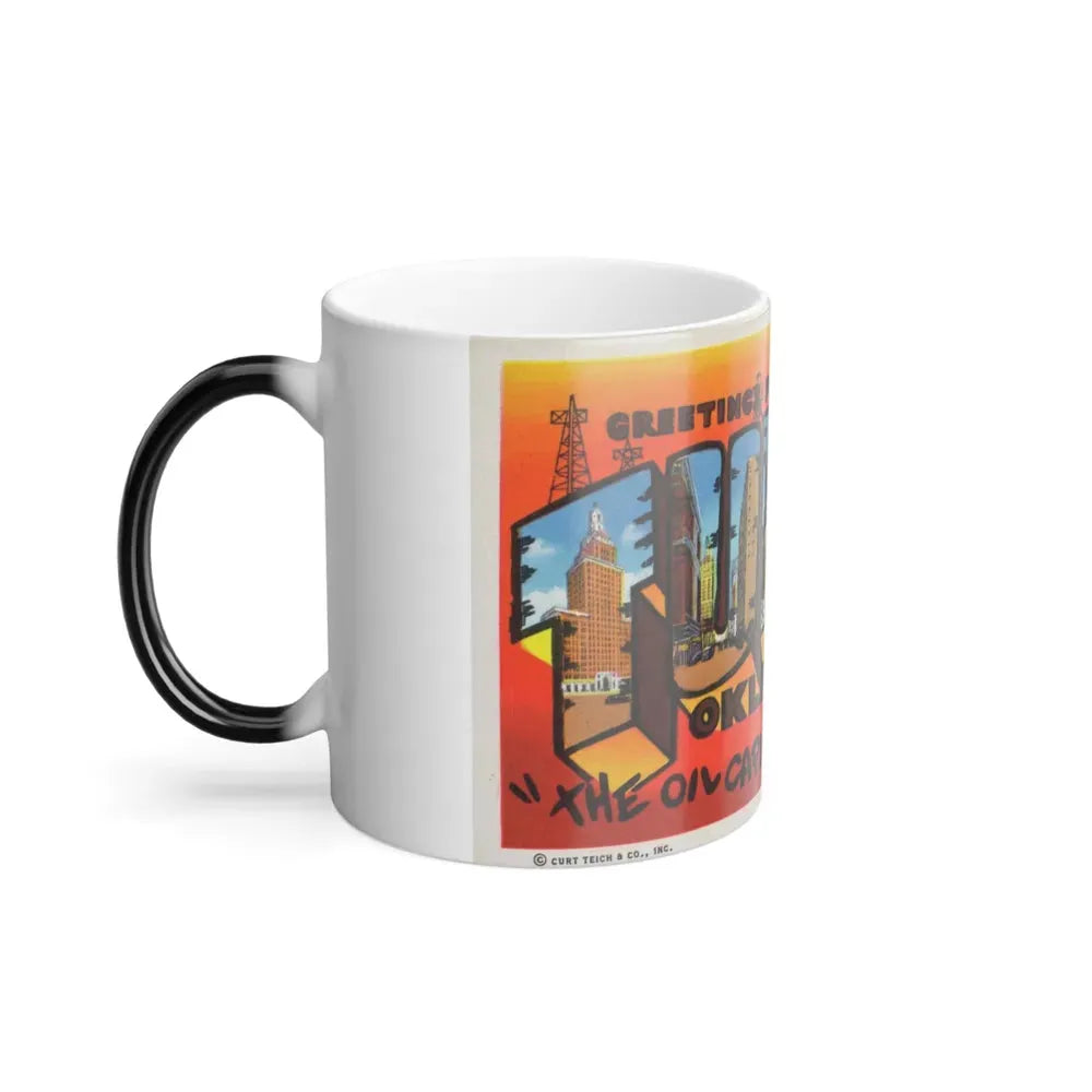 Greetings from Tulsa Oklahoma 2 (Greeting Postcards) Color Changing Mug 11oz - Go Mug Yourself