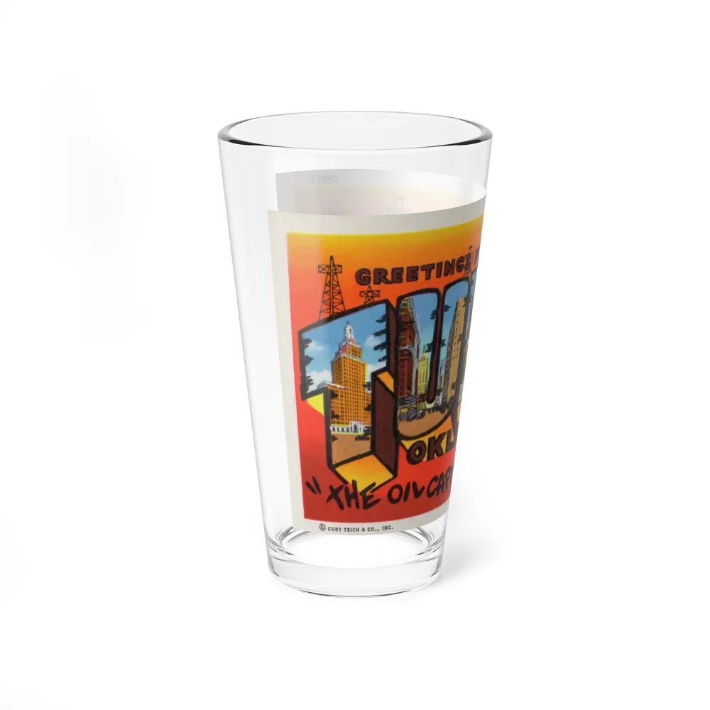 Greetings from Tulsa Oklahoma 2 (Greeting Postcards) Pint Glass 16oz-Go Mug Yourself