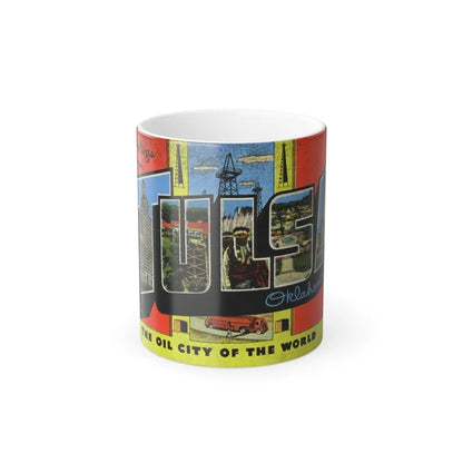 Greetings from Tulsa Oklahoma (Greeting Postcards) Color Changing Mug 11oz-11oz-Go Mug Yourself