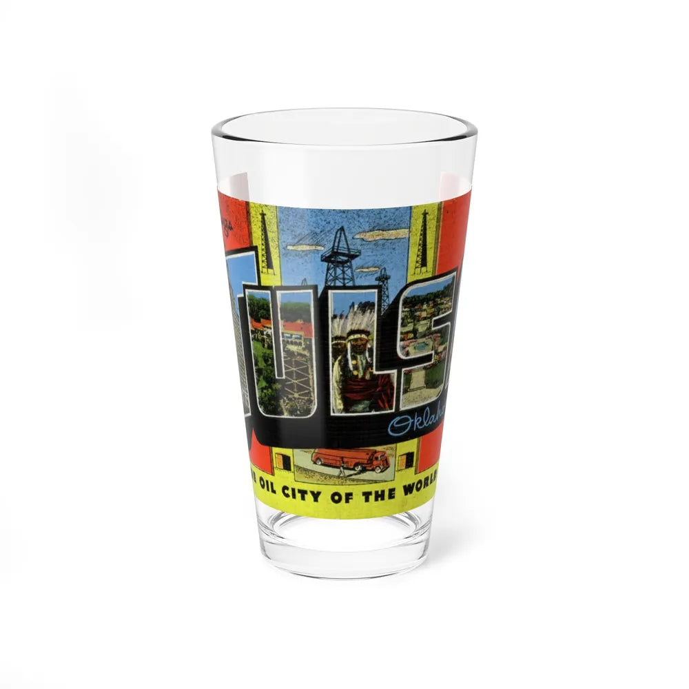 Greetings from Tulsa Oklahoma (Greeting Postcards) Pint Glass 16oz-16oz-Go Mug Yourself