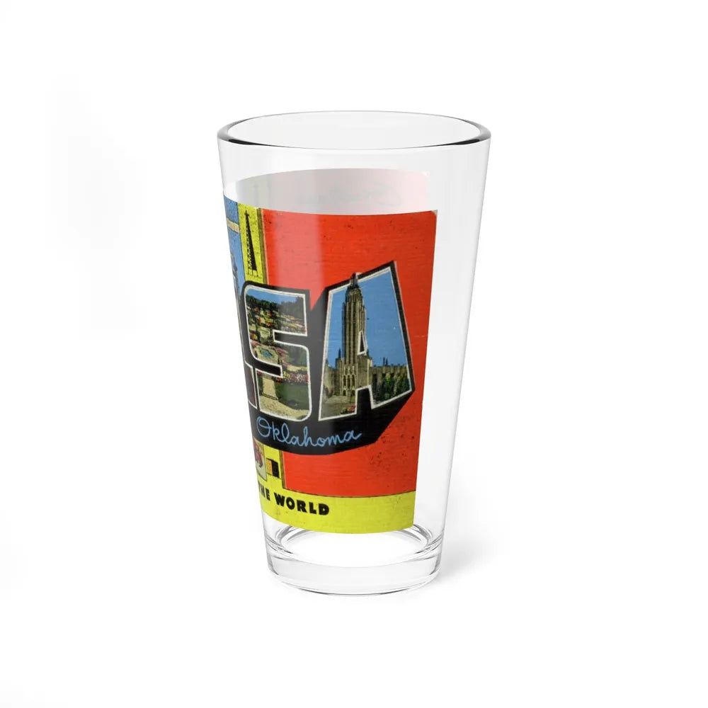 Greetings from Tulsa Oklahoma (Greeting Postcards) Pint Glass 16oz-Go Mug Yourself