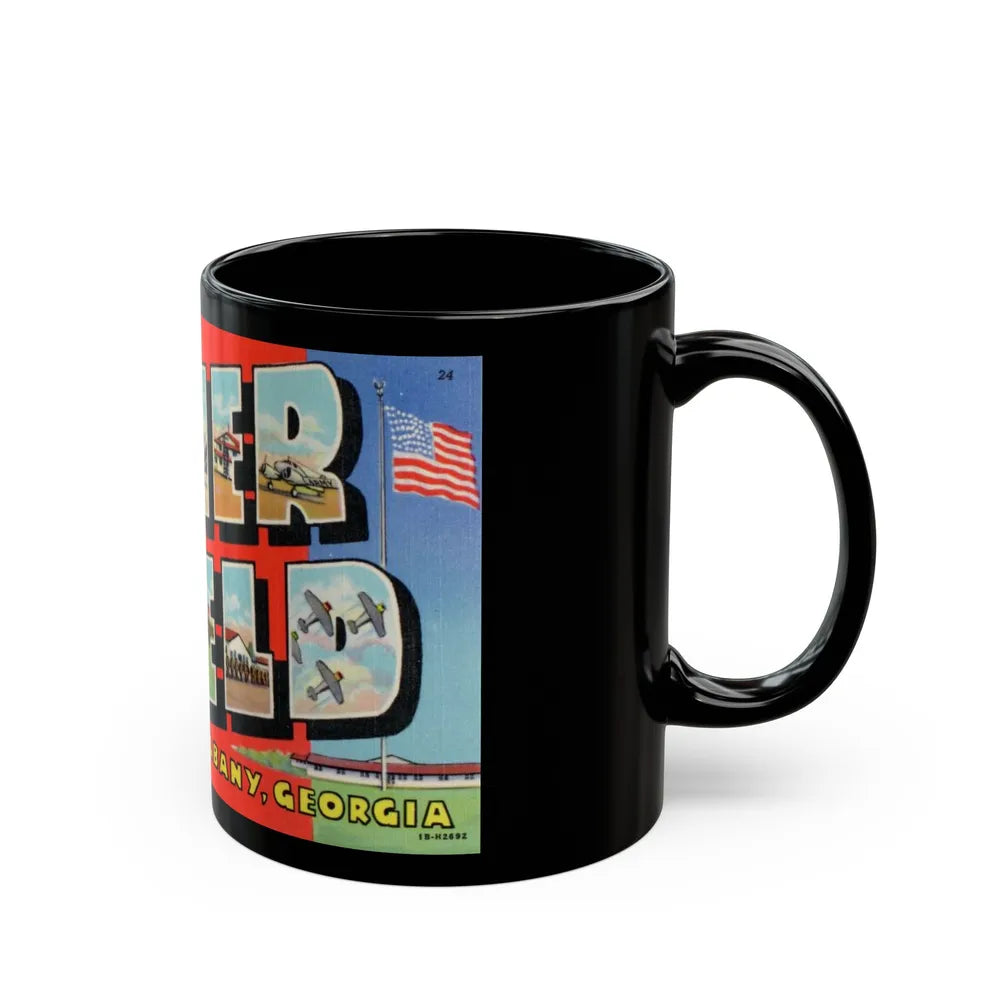 Greetings from Turner Field Albany Georgia (Greeting Postcards) Black Coffee Mug-Go Mug Yourself