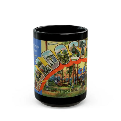 Greetings from Valdosta Ga (Greeting Postcards) Black Coffee Mug 15oz - Go Mug Yourself