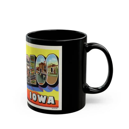 Greetings from Waterloo Iowa (Greeting Postcards) Black Coffee Mug - Go Mug Yourself