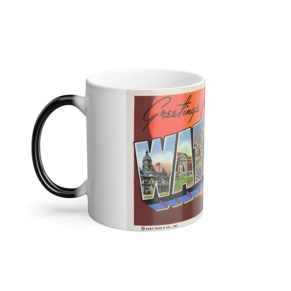 Greetings from Waterloo Iowa (Greeting Postcards) Color Changing Mug 11oz - Go Mug Yourself