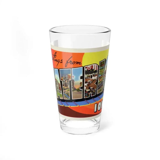 Greetings from Waterloo Iowa (Greeting Postcards) Pint Glass 16oz 16oz - Go Mug Yourself
