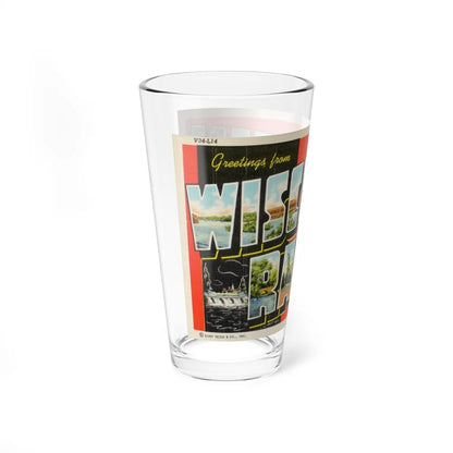 Greetings from Wisconsin Rapids Wis (Greeting Postcards) Pint Glass 16oz-Go Mug Yourself