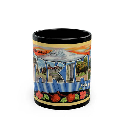 Greetings from Yakima Wash (Greeting Postcards) Black Coffee Mug-11oz-Go Mug Yourself