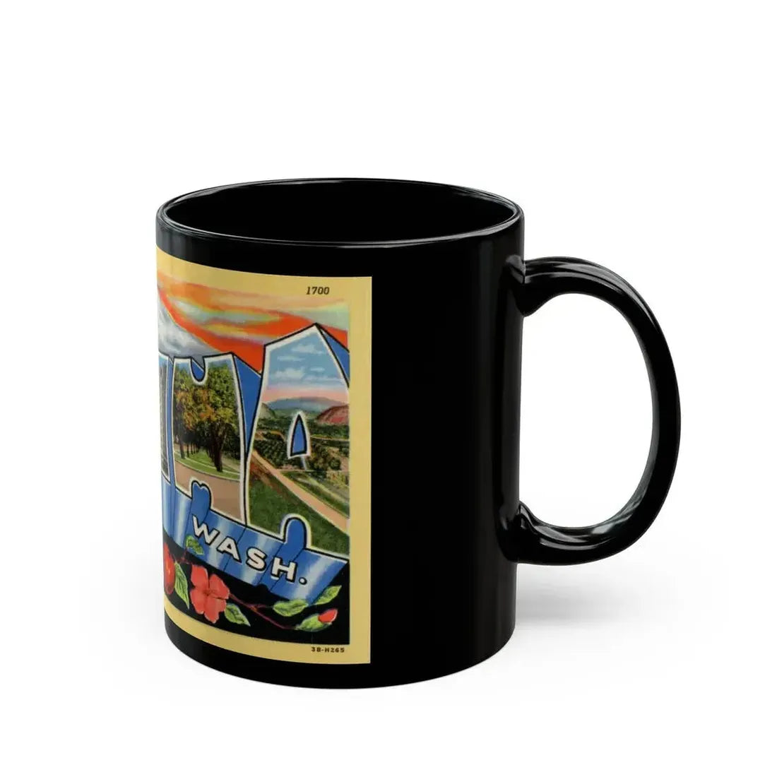 Greetings from Yakima Wash (Greeting Postcards) Black Coffee Mug - Go Mug Yourself