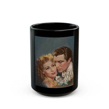 Greta Garbo and Robert Taylor, Movie Story Magazine cover, June 1937 - Black Coffee Mug 15oz - Go Mug Yourself