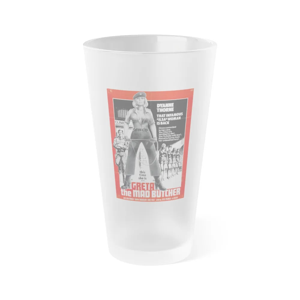 GRETA THE MAD BUTCHER (ILSA THE WICKED WARDEN) 1977 Movie Poster - Frosted Pint Glass 16oz-16oz-Frosted-Go Mug Yourself