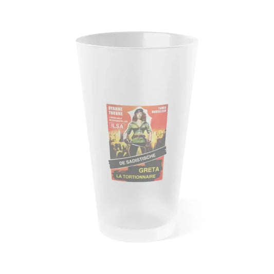 GRETA THE MAD BUTCHER (ILSA THE WICKED WARDEN) BELGIAN 1977 Movie Poster - Frosted Pint Glass 16oz Default Title - Go Mug Yourself