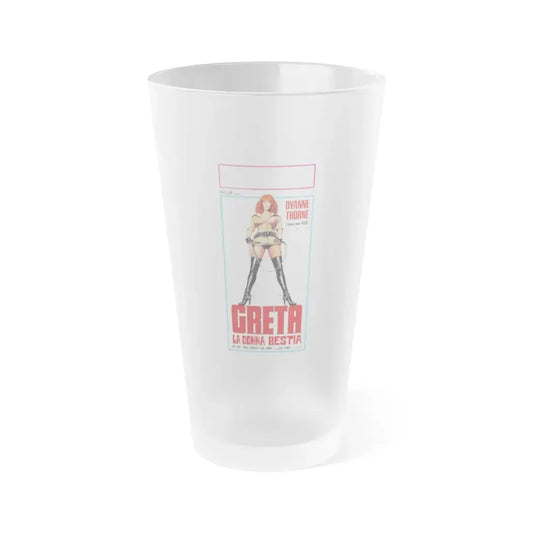 GRETA THE MAD BUTCHER (ILSA THE WICKED WARDEN) ITALIAN 1977 Movie Poster - Frosted Pint Glass 16oz Default Title - Go Mug Yourself