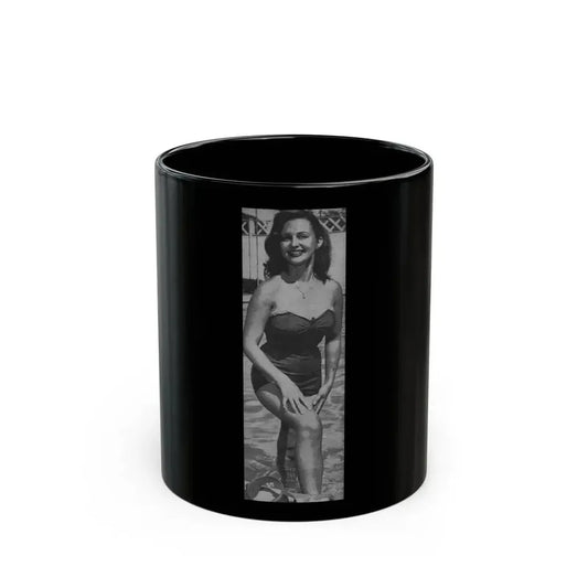 Greta Thyssen #07 - American Beauties Mag. '53 - 1 B&W Photo (Vintage Female Icon) Black Coffee Mug 11oz - Go Mug Yourself