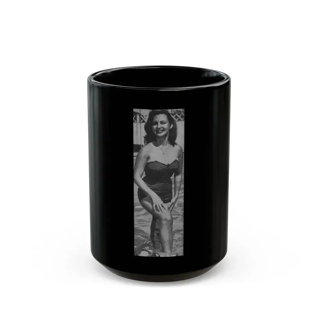 Greta Thyssen #07 - American Beauties Mag. '53 - 1 B&W Photo (Vintage Female Icon) Black Coffee Mug 15oz - Go Mug Yourself
