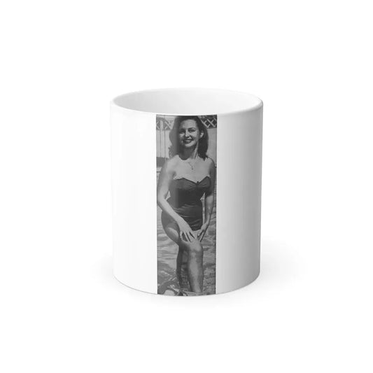 Greta Thyssen #07 - American Beauties Mag. '53 - 1 B&W Photo (Vintage Female Icon) Color Changing Mug 11oz 11oz - Go Mug Yourself