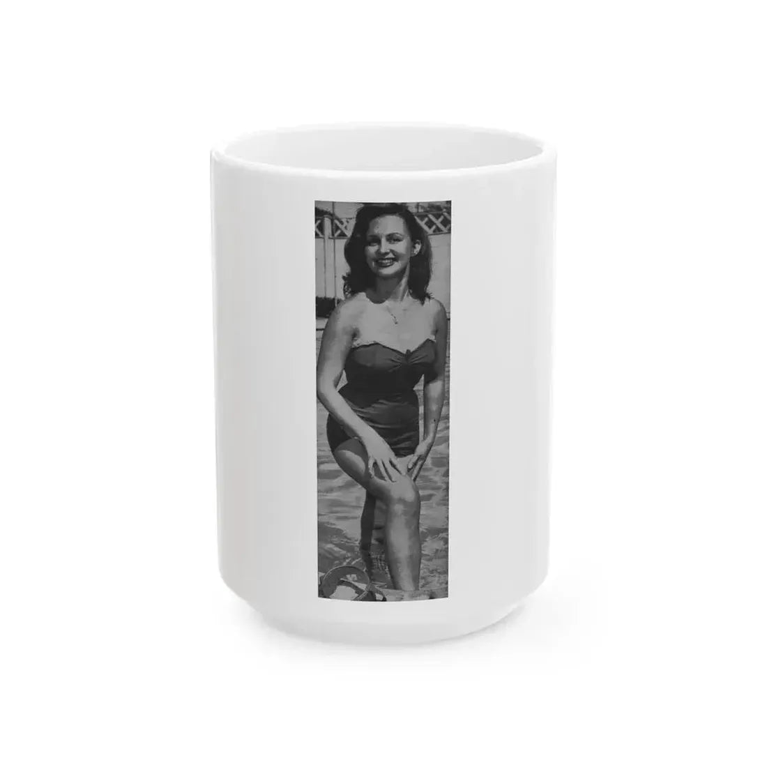 Greta Thyssen #07 - American Beauties Mag. '53 - 1 B&W Photo (Vintage Female Icon) White Coffee Mug 15oz - Go Mug Yourself
