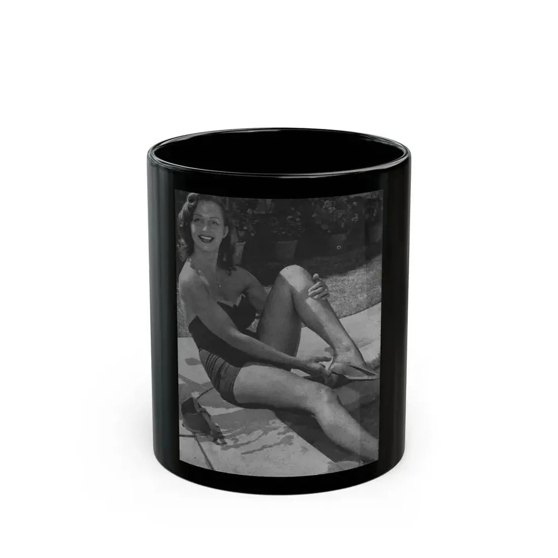 Greta Thyssen #08 - American Beauties Mag. '53 - 1 B&W Photo (Vintage Female Icon) Black Coffee Mug 11oz - Go Mug Yourself