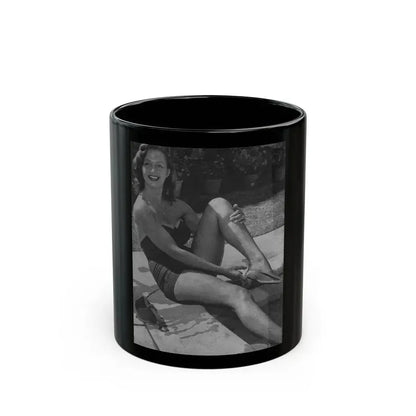 Greta Thyssen #08 - American Beauties Mag. '53 - 1 B&W Photo (Vintage Female Icon) Black Coffee Mug 11oz - Go Mug Yourself