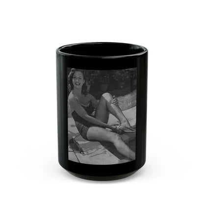 Greta Thyssen #08 - American Beauties Mag. '53 - 1 B&W Photo (Vintage Female Icon) Black Coffee Mug 15oz - Go Mug Yourself