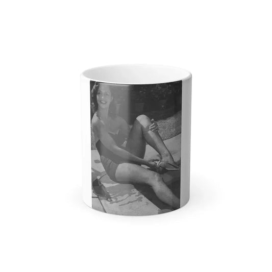 Greta Thyssen #08 - American Beauties Mag. '53 - 1 B&W Photo (Vintage Female Icon) Color Changing Mug 11oz 11oz - Go Mug Yourself