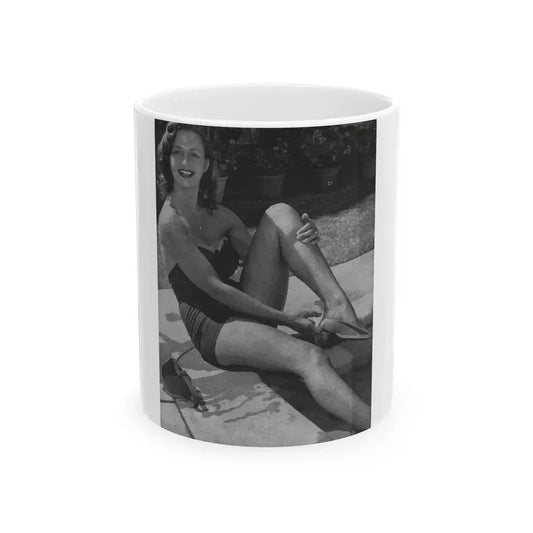 Greta Thyssen #08 - American Beauties Mag. '53 - 1 B&W Photo (Vintage Female Icon) White Coffee Mug 11oz - Go Mug Yourself