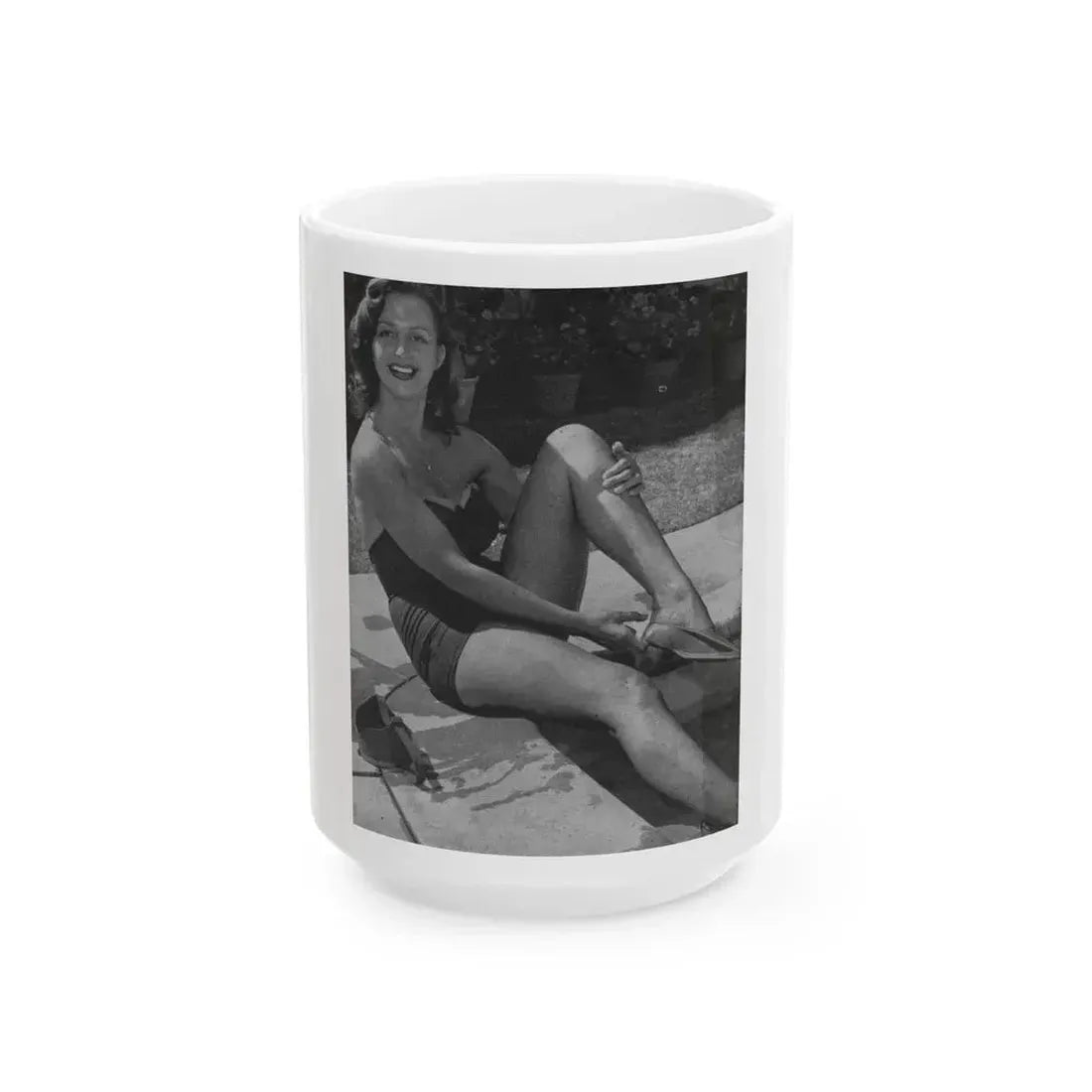 Greta Thyssen #08 - American Beauties Mag. '53 - 1 B&W Photo (Vintage Female Icon) White Coffee Mug 15oz - Go Mug Yourself