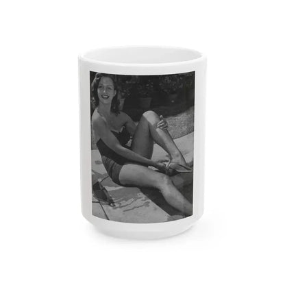 Greta Thyssen #08 - American Beauties Mag. '53 - 1 B&W Photo (Vintage Female Icon) White Coffee Mug 15oz - Go Mug Yourself