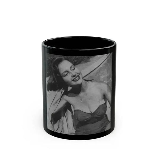 Greta Thyssen #09 - American Beauties Mag. '53 Mag. - 1 B&W Photo (Vintage Female Icon) Black Coffee Mug 11oz - Go Mug Yourself