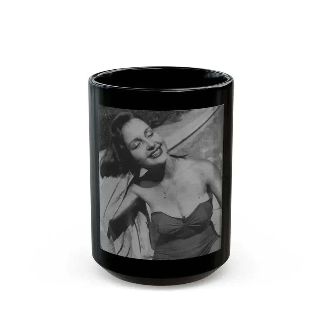 Greta Thyssen #09 - American Beauties Mag. '53 Mag. - 1 B&W Photo (Vintage Female Icon) Black Coffee Mug 15oz - Go Mug Yourself