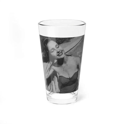 Greta Thyssen #09 - American Beauties Mag. '53 Mag. - 1 B&W Photo (Vintage Female Icon) Pint Glass 16oz 16oz - Go Mug Yourself