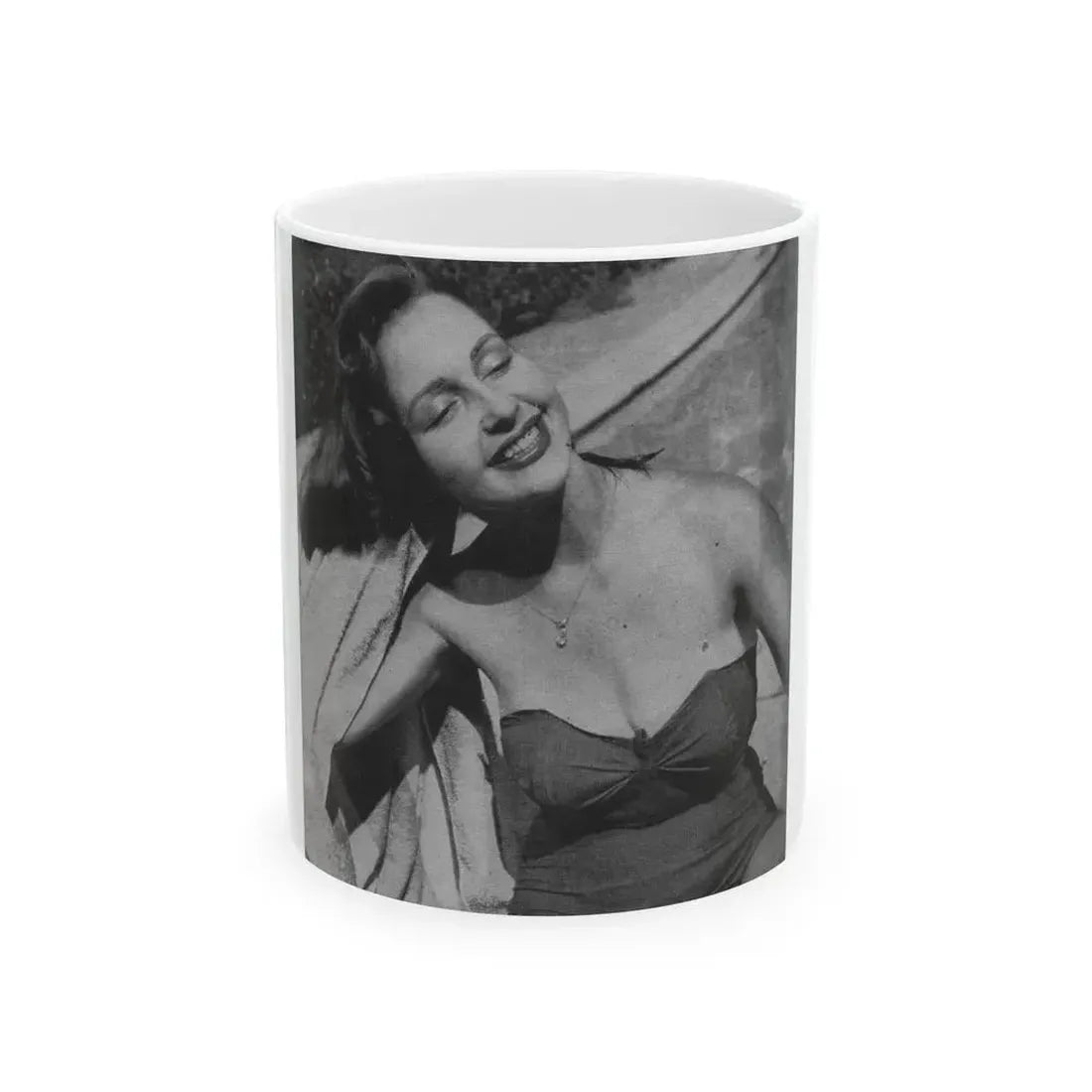 Greta Thyssen #09 - American Beauties Mag. '53 Mag. - 1 B&W Photo (Vintage Female Icon) White Coffee Mug 11oz - Go Mug Yourself
