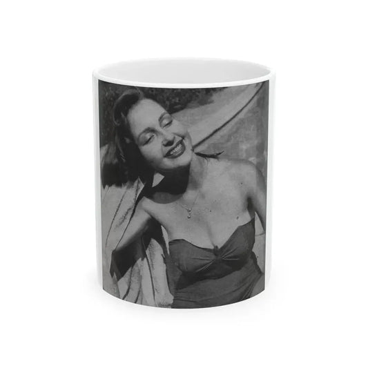 Greta Thyssen #09 - American Beauties Mag. '53 Mag. - 1 B&W Photo (Vintage Female Icon) White Coffee Mug 11oz - Go Mug Yourself