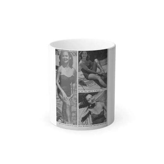Greta Thyssen #10 - American Beauties Mag. '53 - 3 B&W Photos (Vintage Female Icon) Color Changing Mug 11oz 11oz - Go Mug Yourself