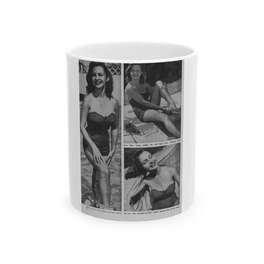 Greta Thyssen #10 - American Beauties Mag. '53 - 3 B&W Photos (Vintage Female Icon) White Coffee Mug 11oz - Go Mug Yourself