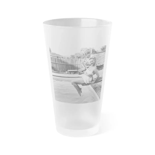 Greta Thyssen #101 (Vintage Female Icon) Frosted Pint Glass 16oz 16oz Frosted - Go Mug Yourself