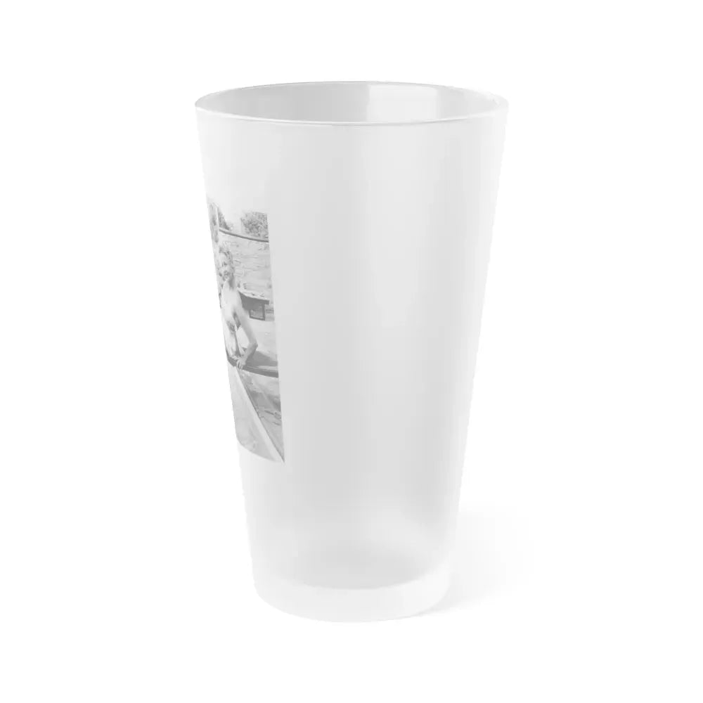 Greta Thyssen #101 (Vintage Female Icon) Frosted Pint Glass 16oz - Go Mug Yourself