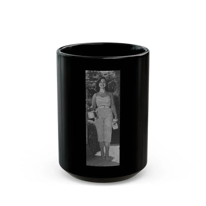 Greta Thyssen #11 - American Beauties Mag. '53 - 1 B&W Photo (Vintage Female Icon) Black Coffee Mug 15oz - Go Mug Yourself