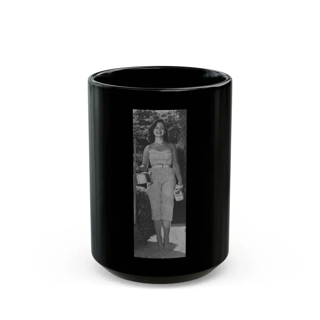 Greta Thyssen #11 - American Beauties Mag. '53 - 1 B&W Photo (Vintage Female Icon) Black Coffee Mug 15oz - Go Mug Yourself