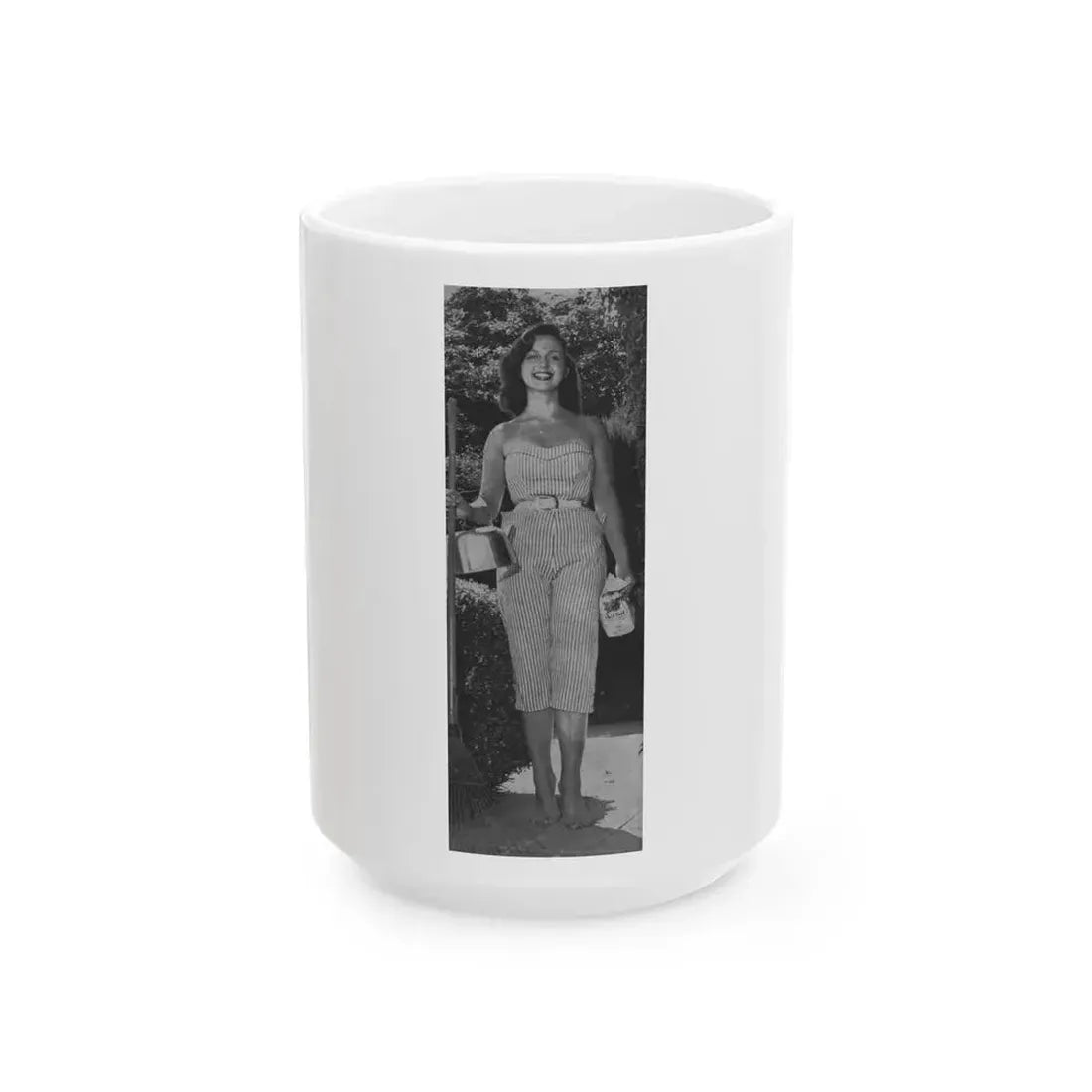 Greta Thyssen #11 - American Beauties Mag. '53 - 1 B&W Photo (Vintage Female Icon) White Coffee Mug 15oz - Go Mug Yourself