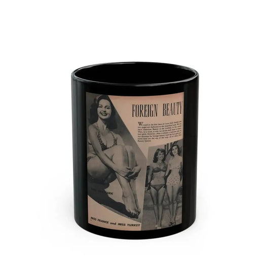 Greta Thyssen #114 - Cover Girl Models Mag. '53 - 1 B&W Photo (Vintage Female Icon) Black Coffee Mug 11oz - Go Mug Yourself