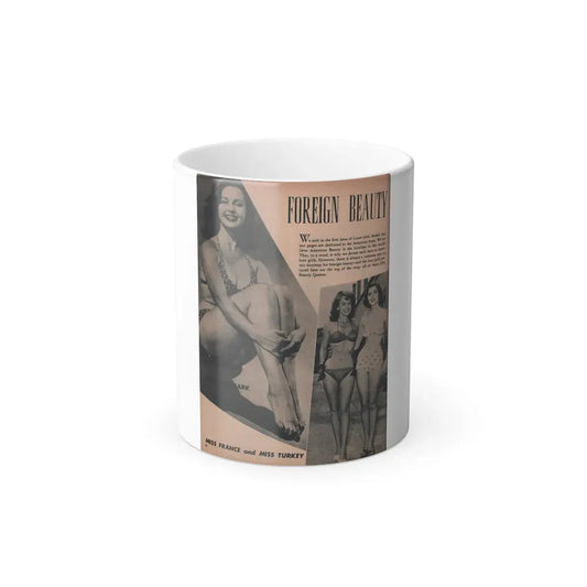 Greta Thyssen #114 - Cover Girl Models Mag. '53 - 1 B&W Photo (Vintage Female Icon) Color Changing Mug 11oz 11oz - Go Mug Yourself