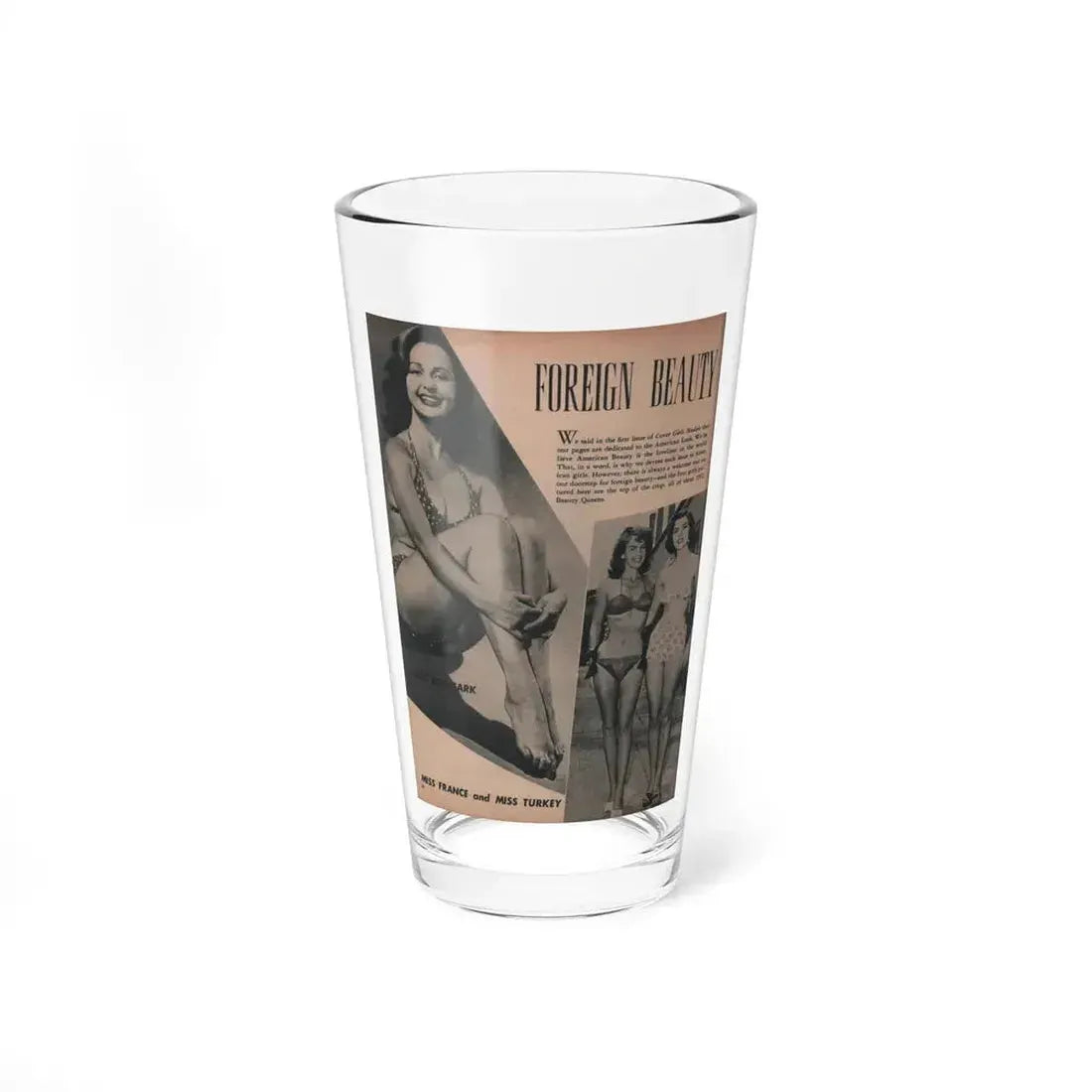 Greta Thyssen #114 - Cover Girl Models Mag. '53 - 1 B&W Photo (Vintage Female Icon) Pint Glass 16oz 16oz - Go Mug Yourself