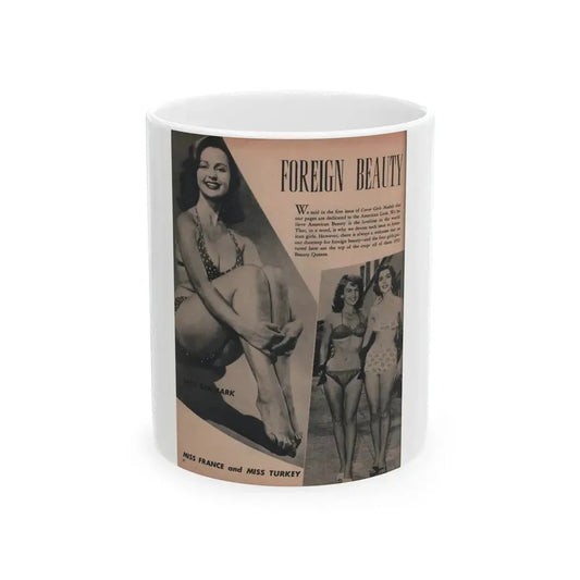 Greta Thyssen #114 - Cover Girl Models Mag. '53 - 1 B&W Photo (Vintage Female Icon) White Coffee Mug 11oz - Go Mug Yourself