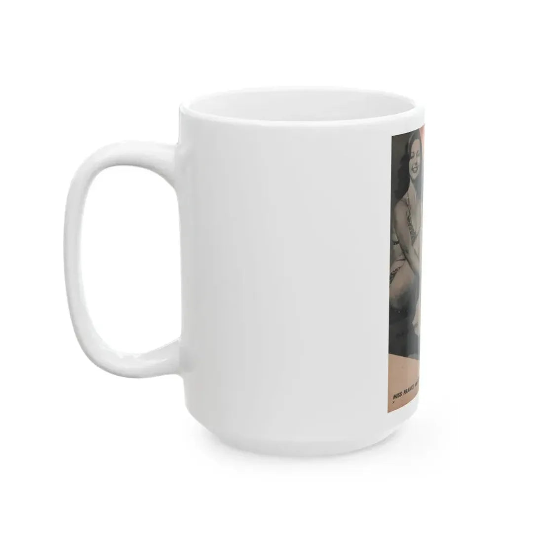Greta Thyssen #114 - Cover Girl Models Mag. '53 - 1 B&W Photo (Vintage Female Icon) White Coffee Mug - Go Mug Yourself