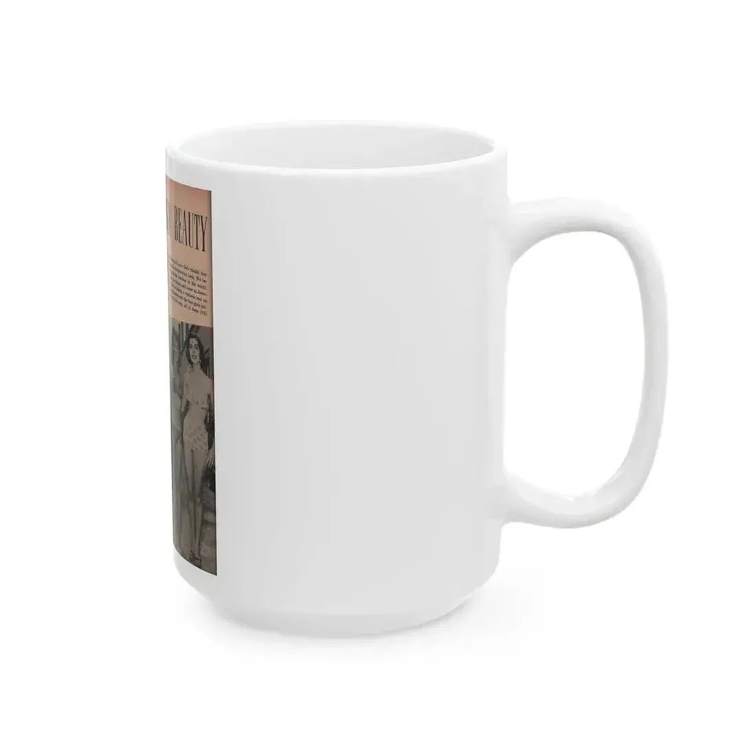 Greta Thyssen #114 - Cover Girl Models Mag. '53 - 1 B&W Photo (Vintage Female Icon) White Coffee Mug - Go Mug Yourself