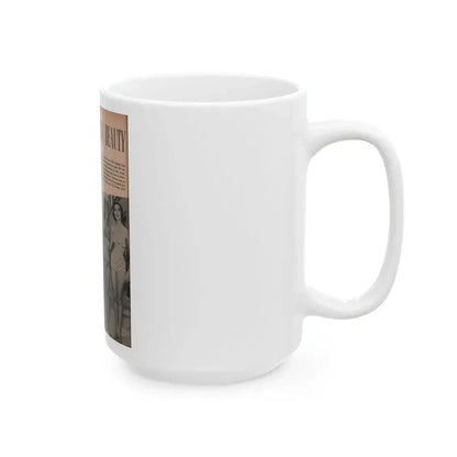 Greta Thyssen #114 - Cover Girl Models Mag. '53 - 1 B&W Photo (Vintage Female Icon) White Coffee Mug - Go Mug Yourself