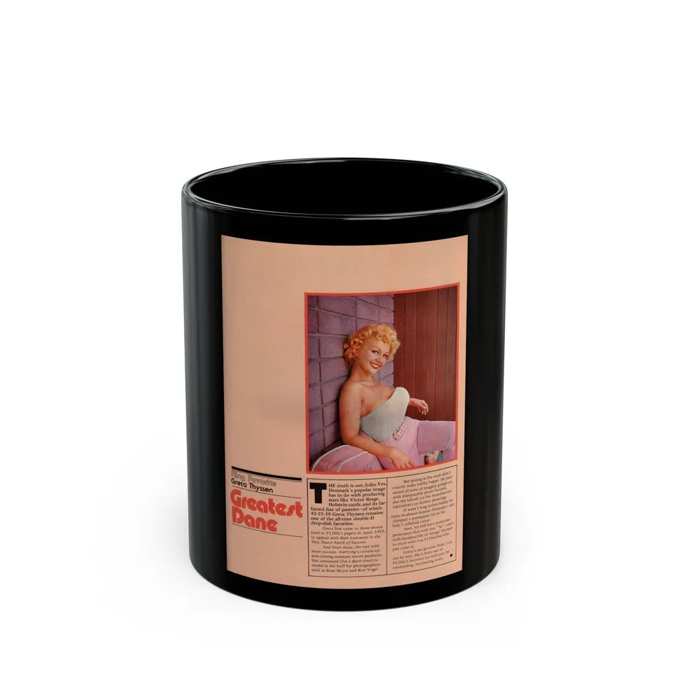 Greta Thyssen #117 (Vintage Female Icon) Black Coffee Mug-11oz-Go Mug Yourself